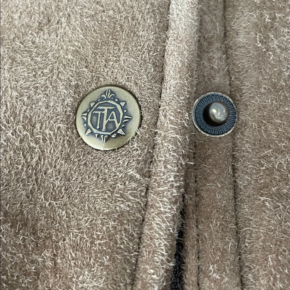 The Territory Ahead Vest Women Size M Tan Genuine Leather Zipper Snaps Cabincore - Picture 11 of 16